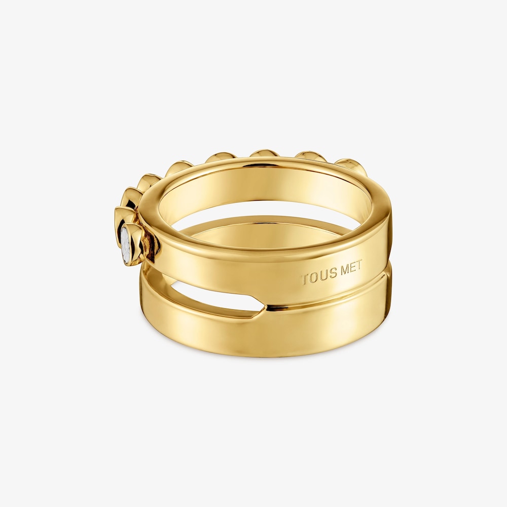 Gold vermeil double hoop Ring TOUS Maggie Disco