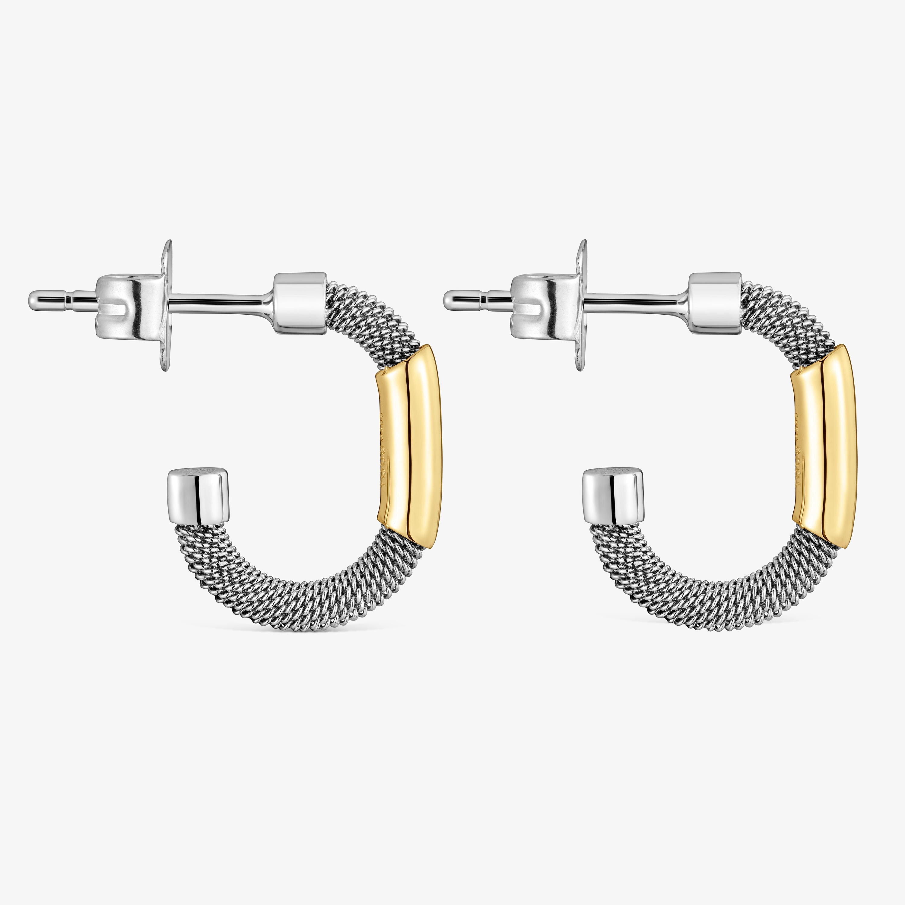 Steel and 14kt gold Hoop earrings TOUS Unlock