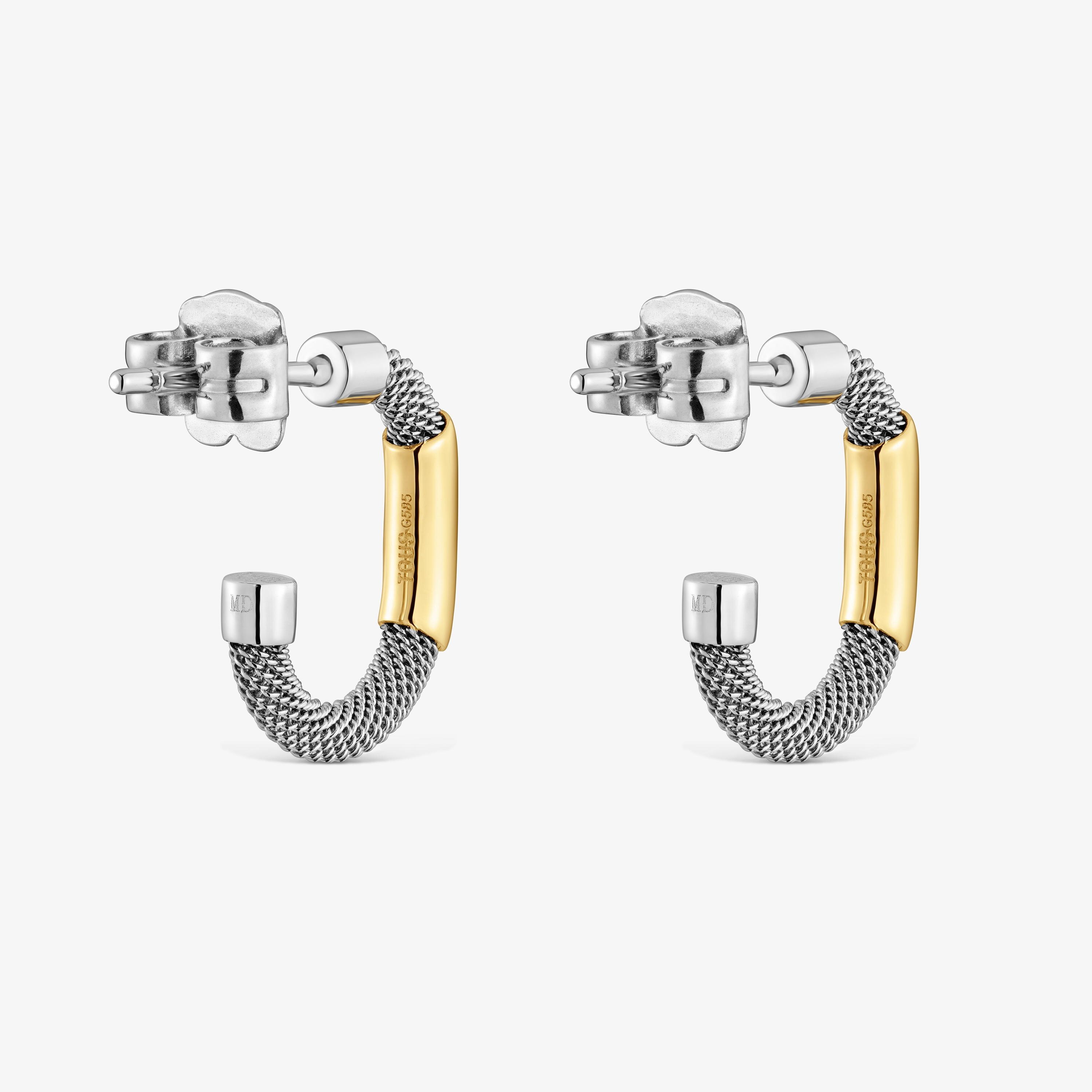 Steel and 14kt gold Hoop earrings TOUS Unlock
