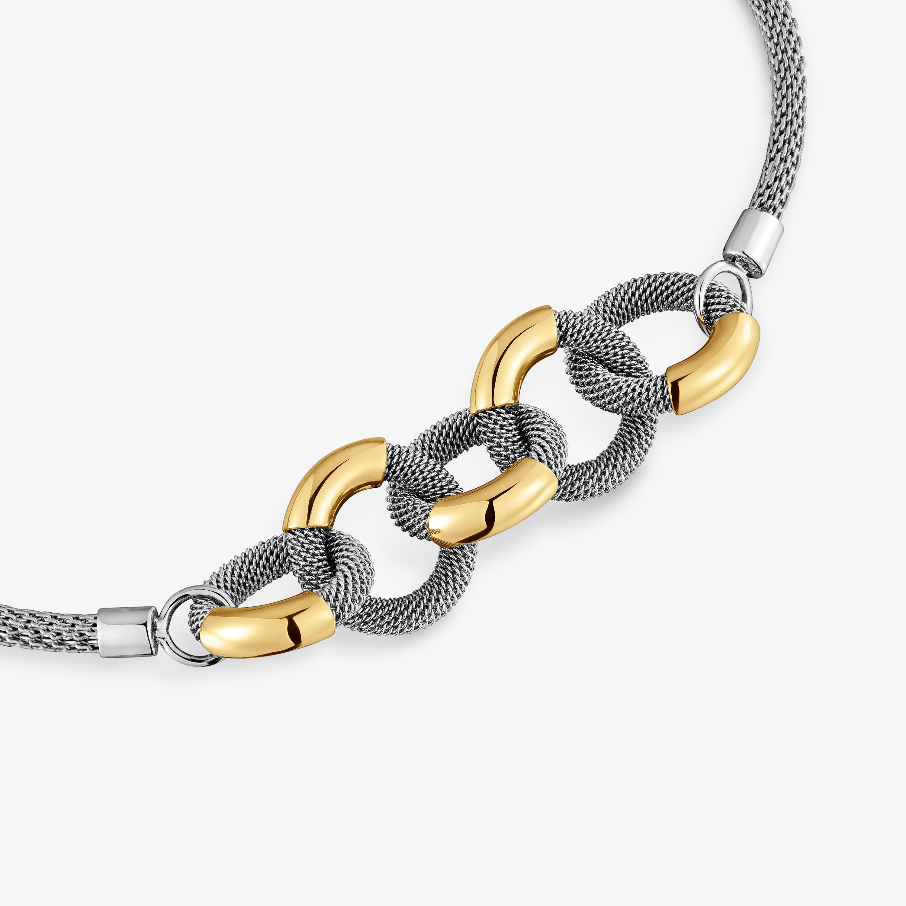 Steel and 14kt gold Bracelet TOUS Unlock