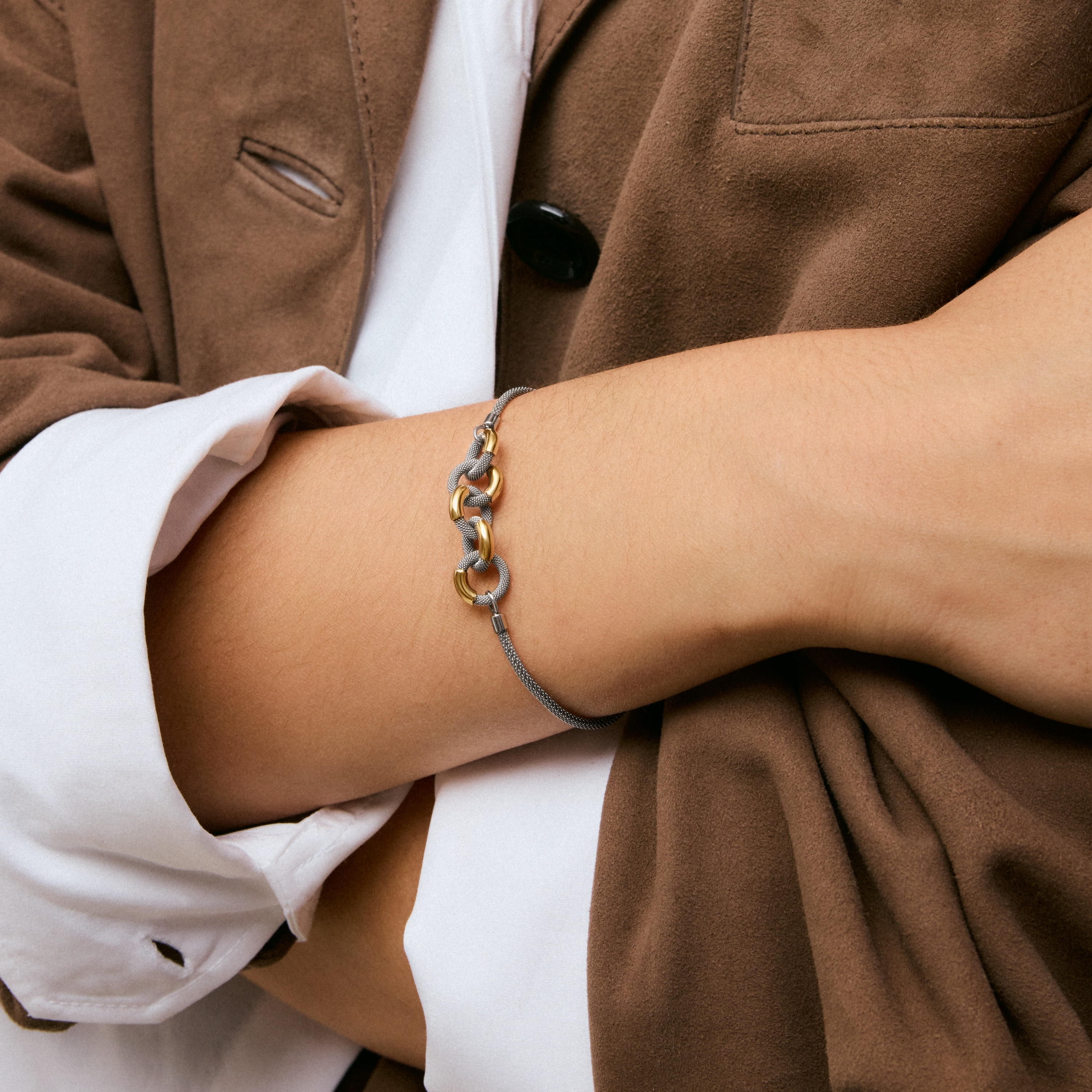 Steel and 14kt gold Bracelet TOUS Unlock