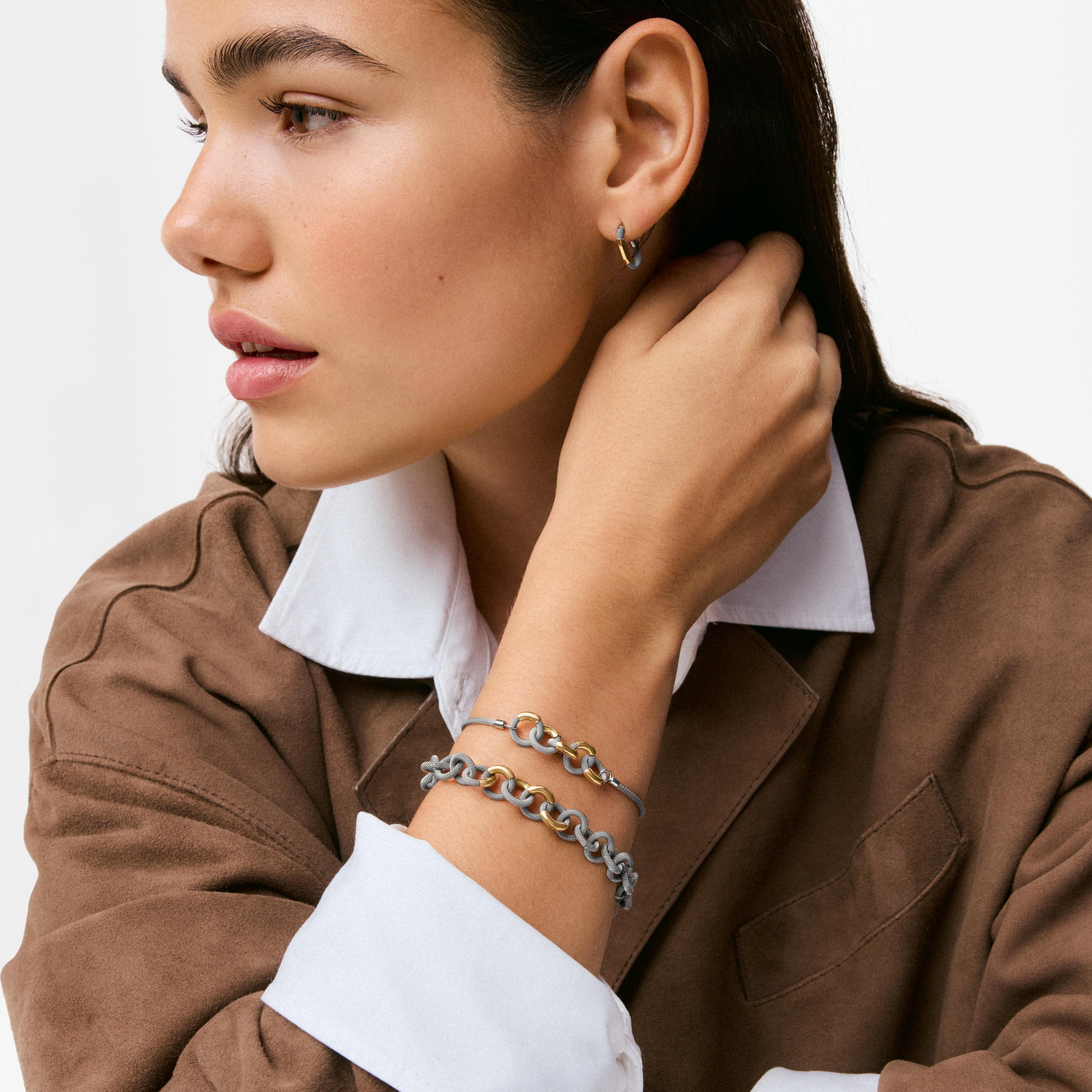Steel and 14kt gold Bracelet TOUS Unlock