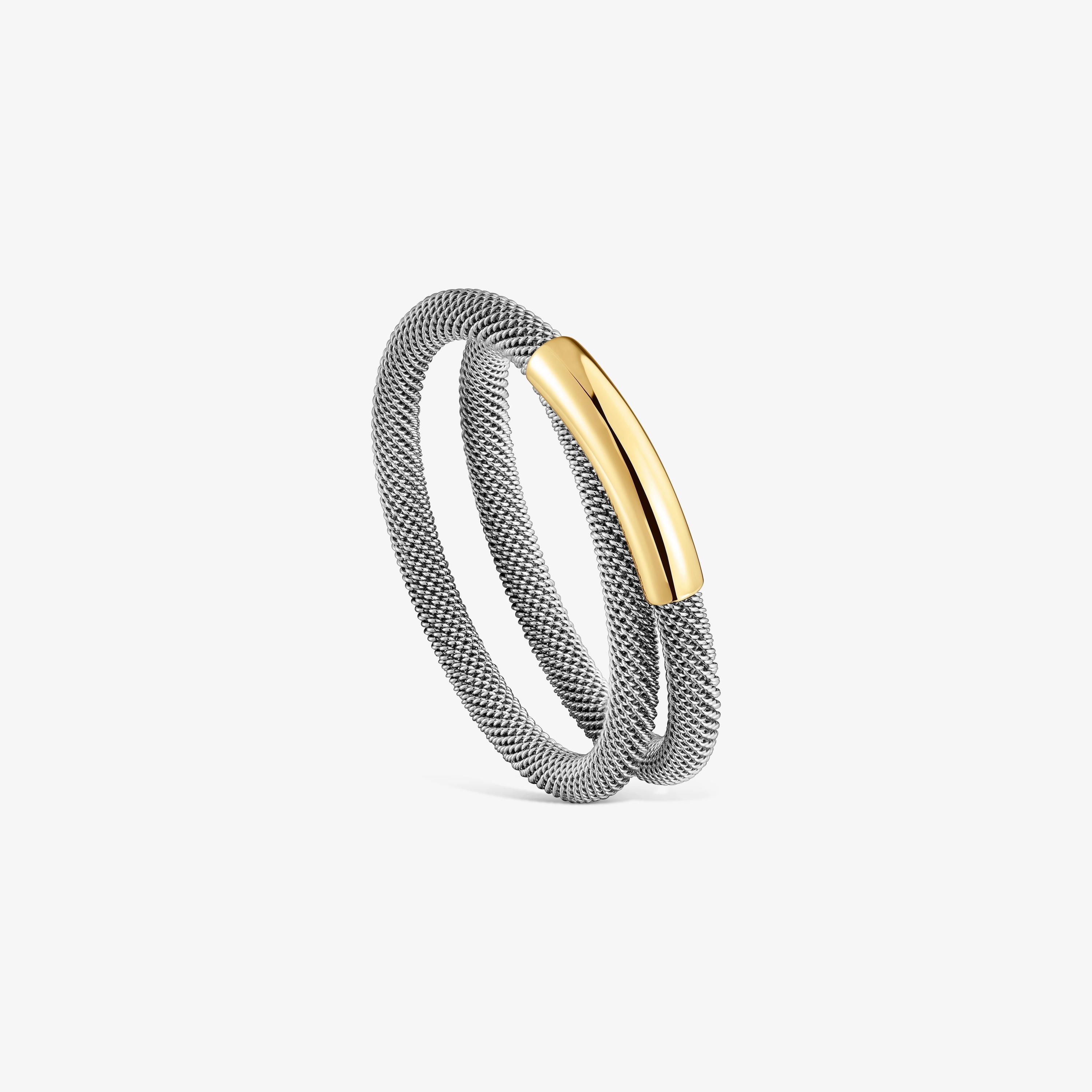 Steel and 14kt gold Ring TOUS Unlock