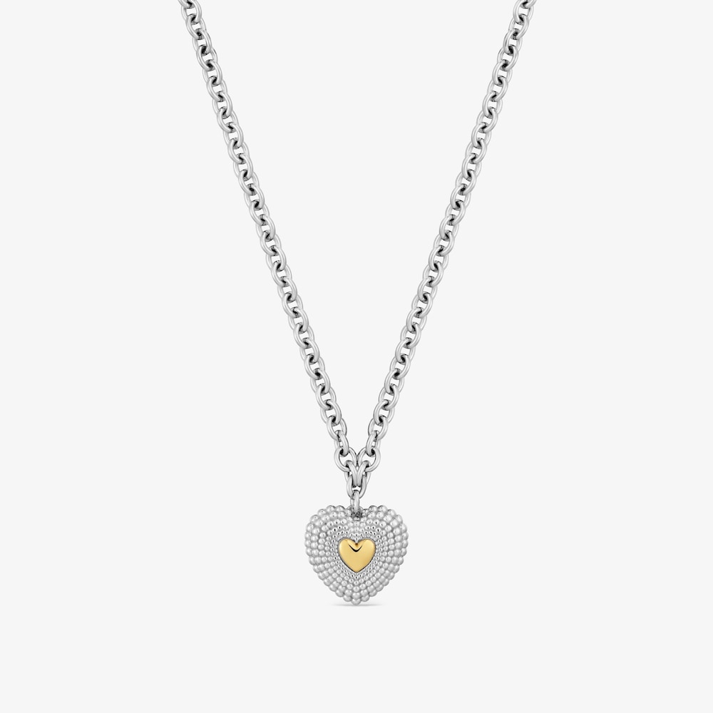 Collar coraz&oacute;n de acero bicolor Cachito M&iacute;o