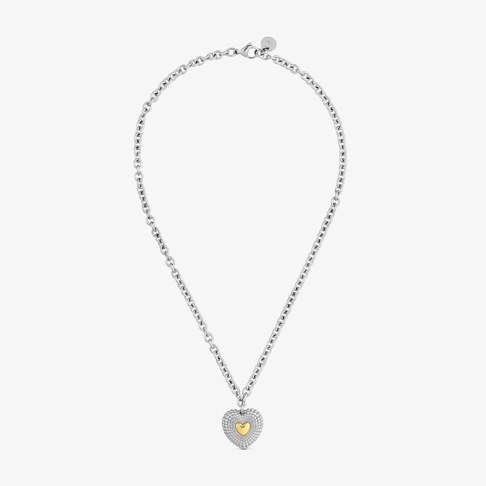 Collar coraz&oacute;n de acero bicolor Cachito M&iacute;o
