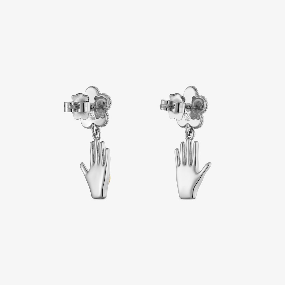 Aretes de acero bicolor Cachito M&iacute;o
