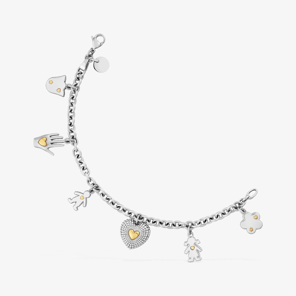 Pulsera de acero bicolor y motivos Cachito M&iacute;o