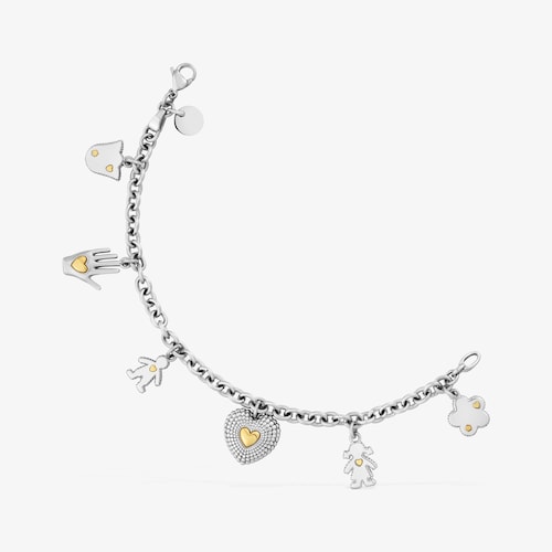 Pulsera de acero bicolor y motivos Cachito M&iacute;o