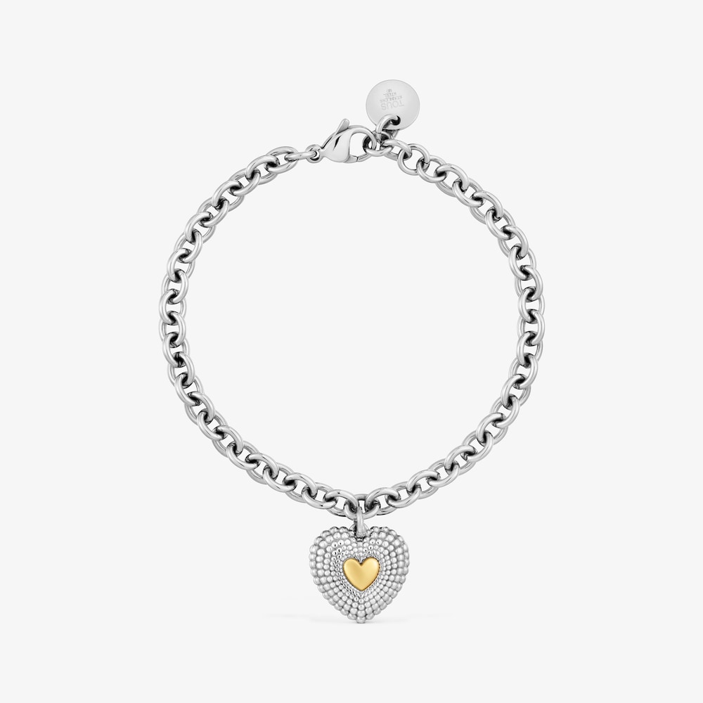 Pulsera coraz&oacute;n de acero bicolor Cachito M&iacute;o