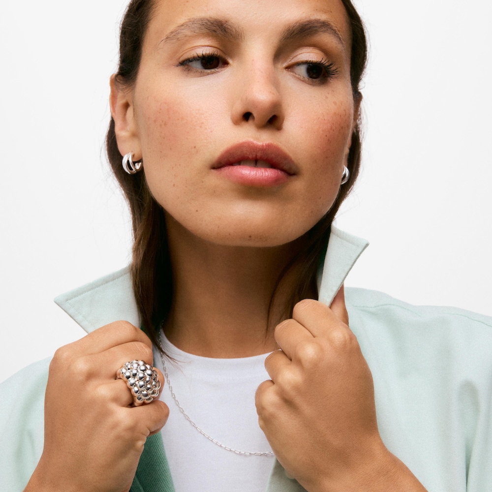 Anillo abombado con ba&ntilde;o de plata TOUS X Paula Mendoza
