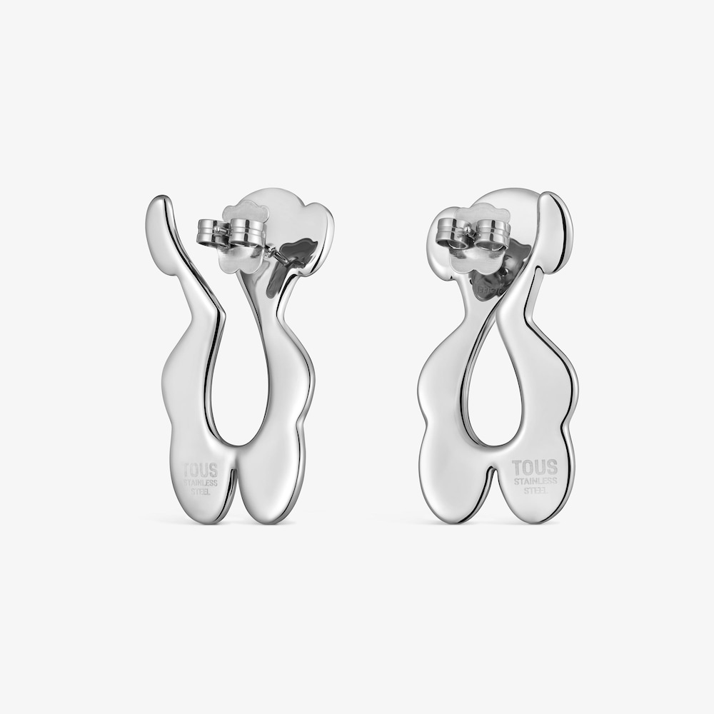 Pendientes largos oso de acero TOUS Strain