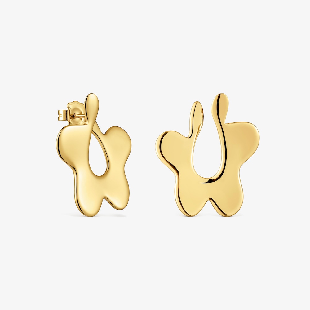 Pendientes flor de acero dorado TOUS Strain