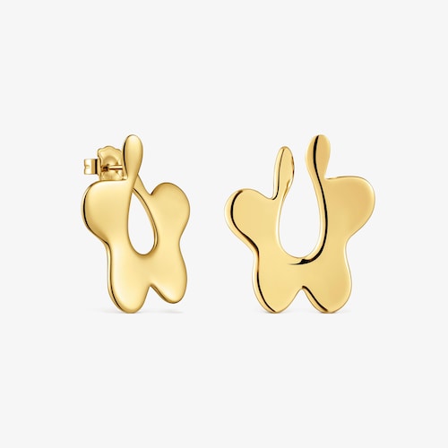 Pendientes flor de acero dorado TOUS Strain