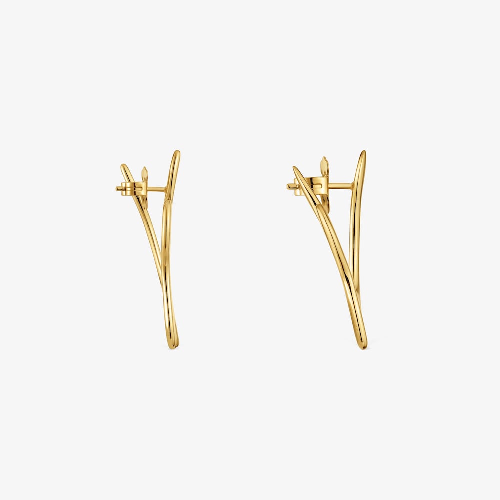 Pendientes flor de acero dorado TOUS Strain