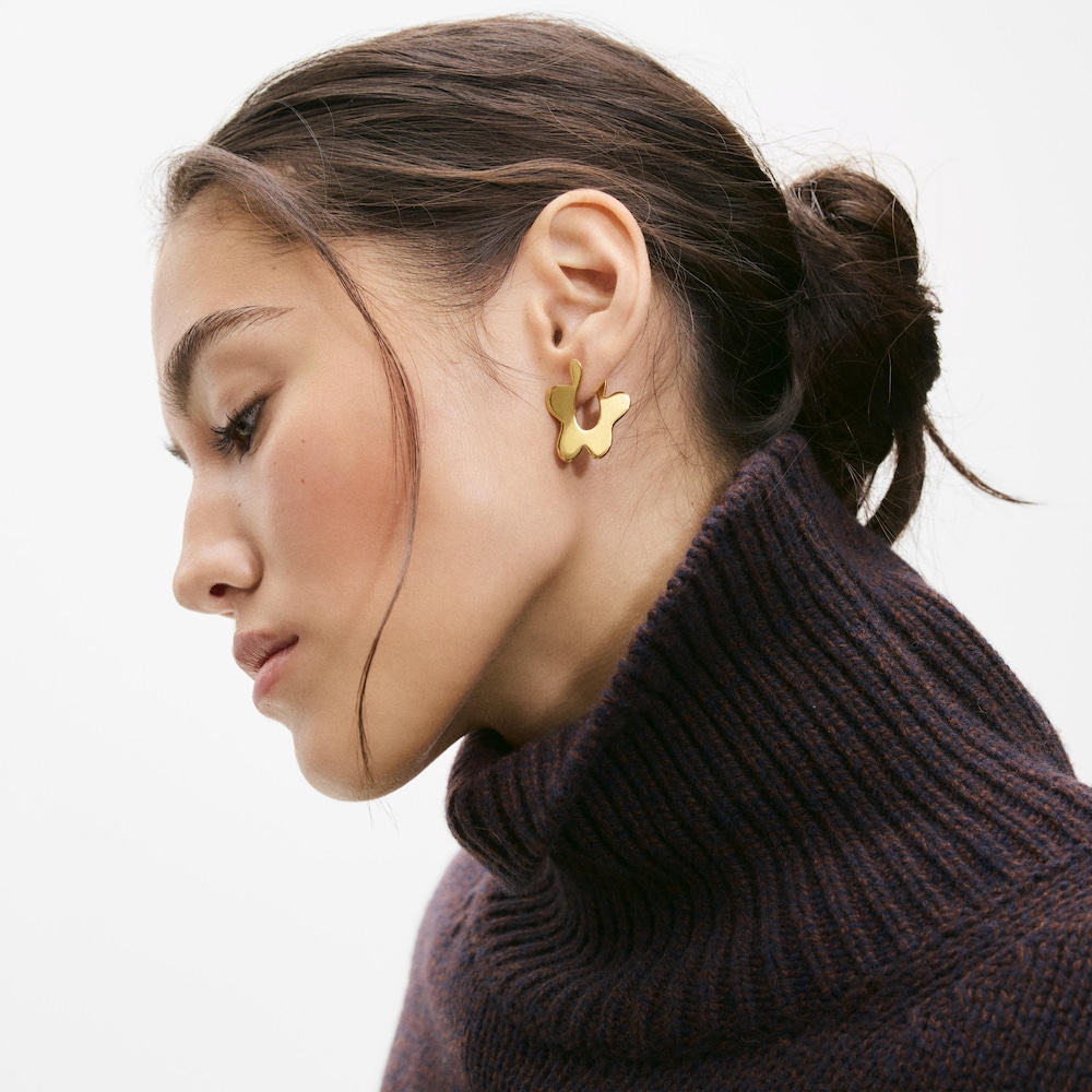 Gold-colored steel flower Earrings TOUS Strain