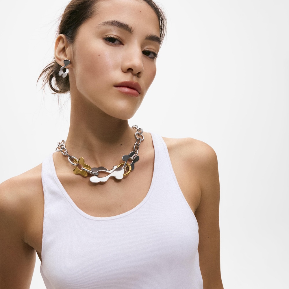 Collar motivos de acero bicolor TOUS Strain