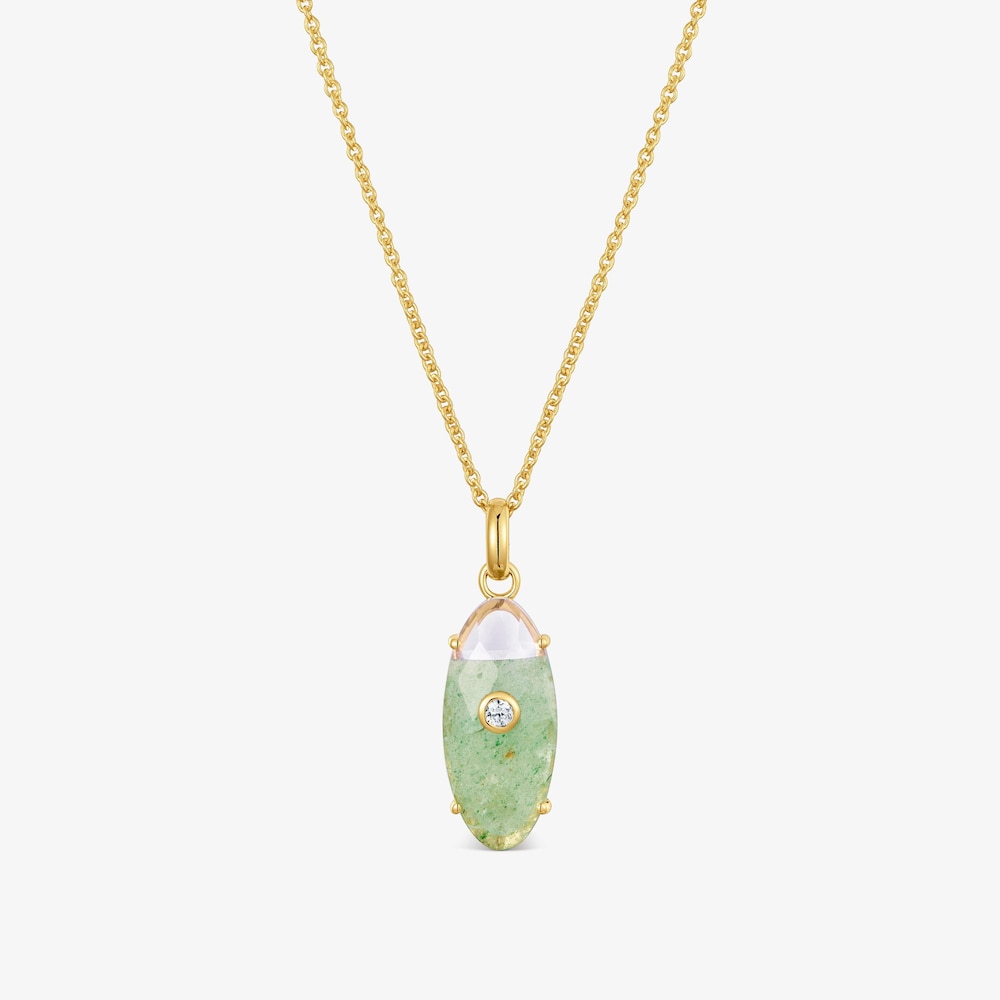 Collar de oro amarillo 9 kt, diamantes creados en laboratorio y gemas TOUS Beetle LGD