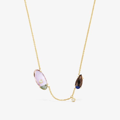 Collar de oro amarillo 9 kt, diamantes creados en laboratorio y gemas TOUS Beetle LGD