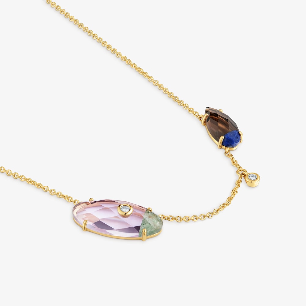 Collar de oro amarillo 9 kt, diamantes creados en laboratorio y gemas TOUS Beetle LGD