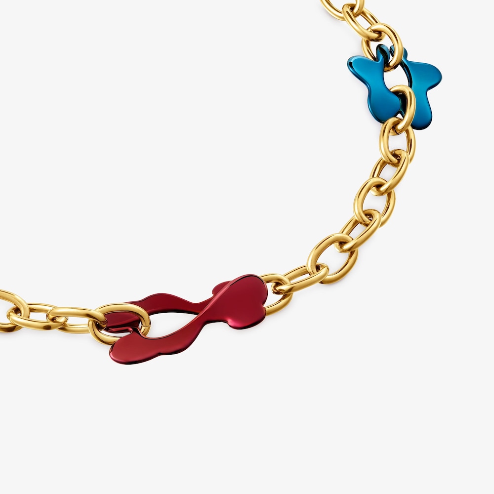 Collar motivos y acero dorado TOUS Strain