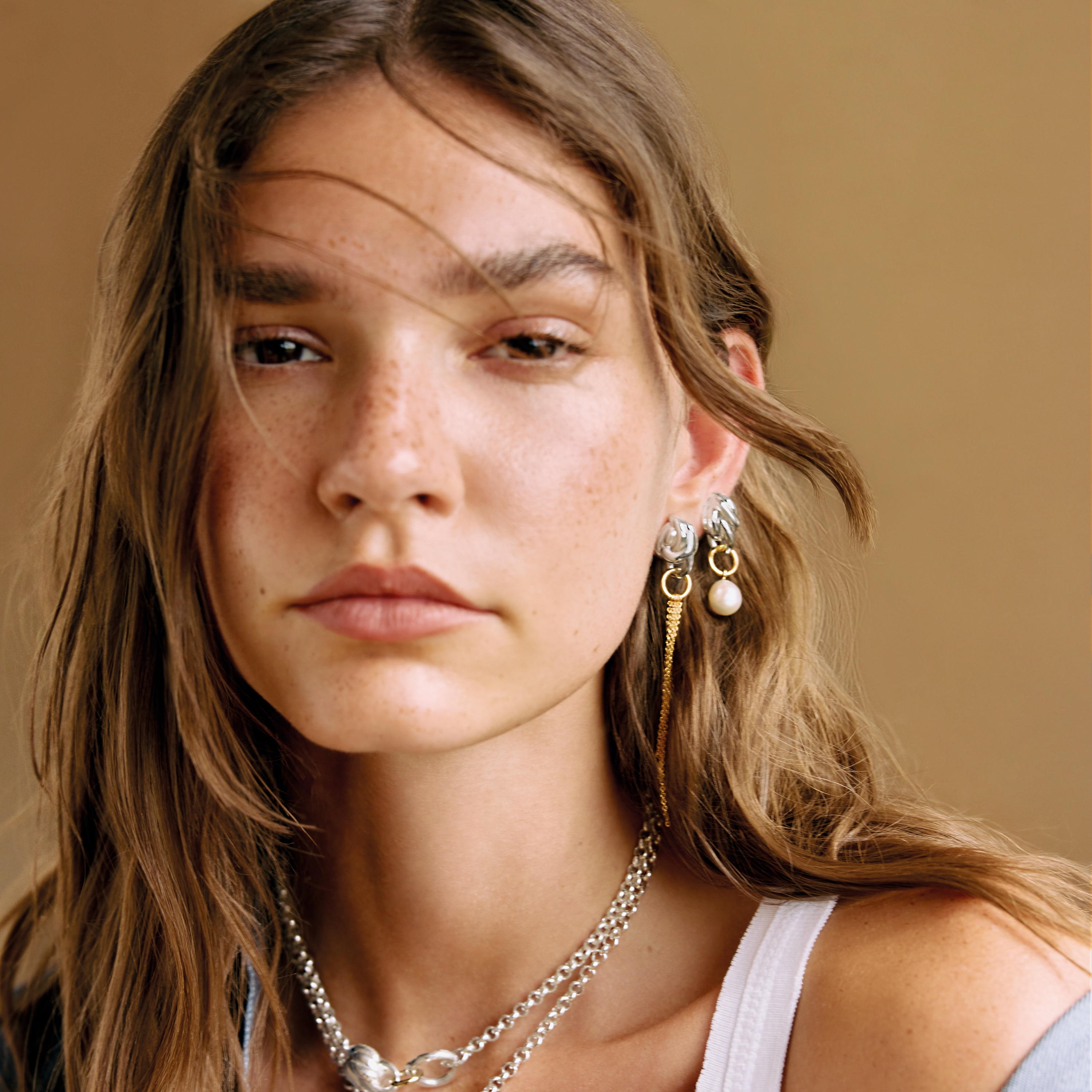 Two-tone Earrings with cultured pearls TOUS Lia