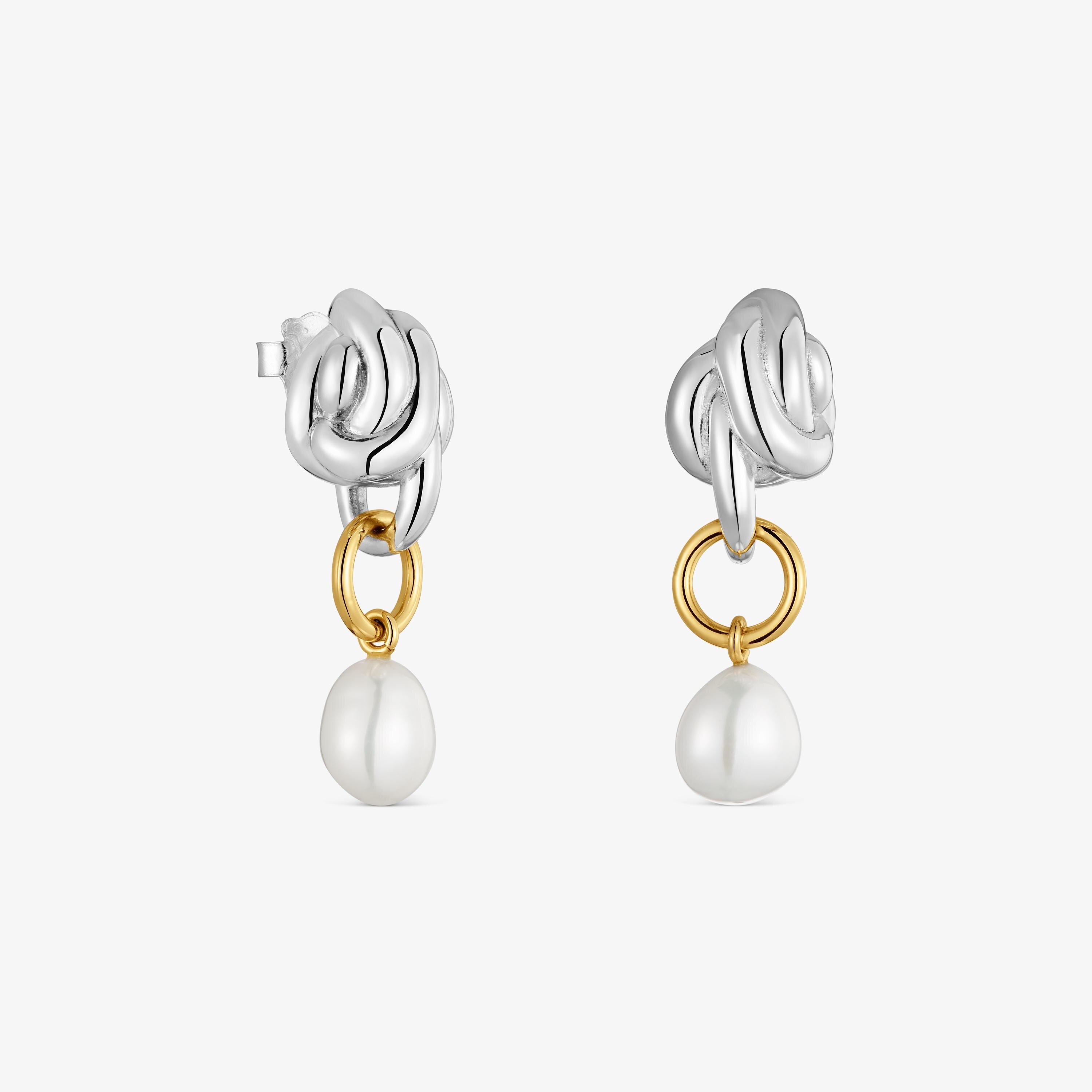 Two-tone Earrings with cultured pearls TOUS Lia