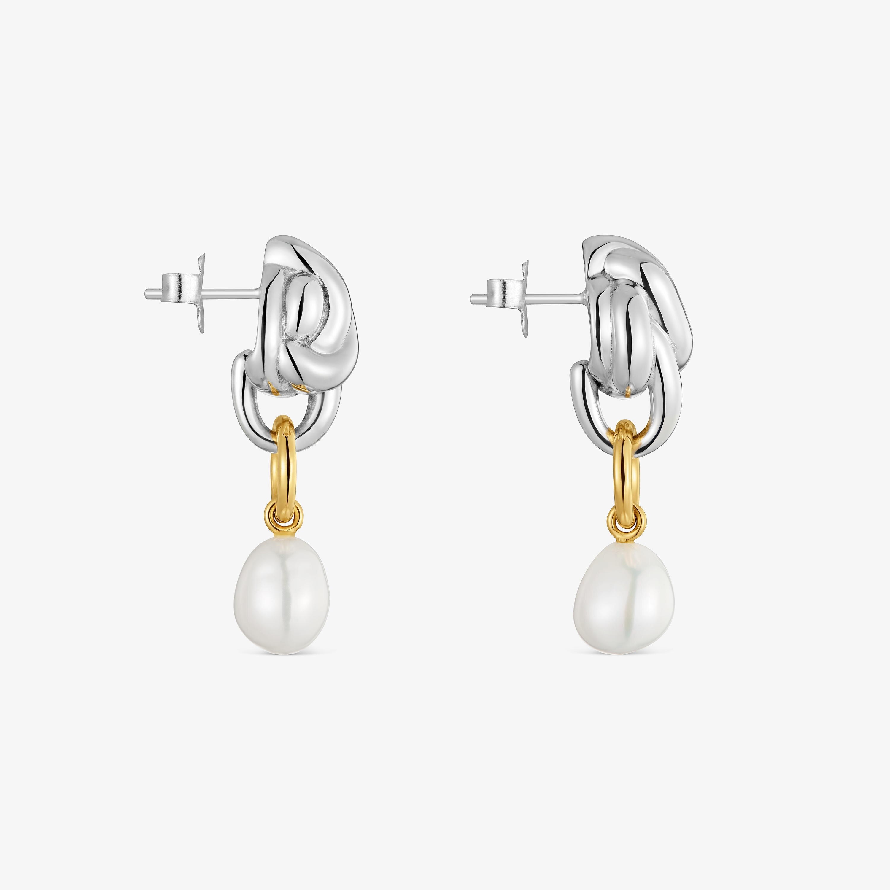 Two-tone Earrings with cultured pearls TOUS Lia
