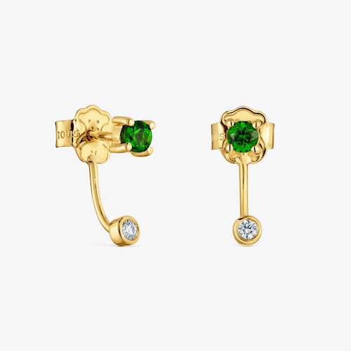 Pendientes de oro 9 kt, diamantes y tanzanitas TOUS Bucle