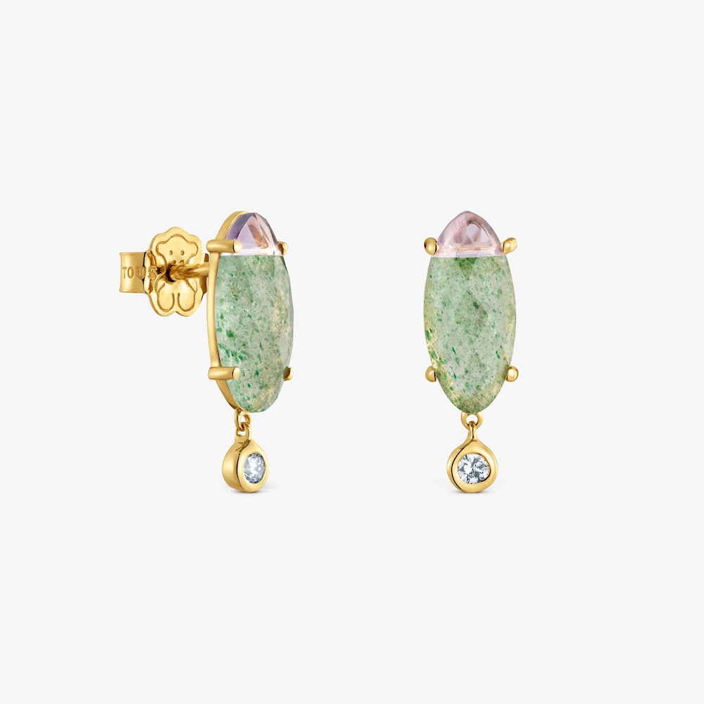 Pendientes de oro amarillo 9 kt, diamantes creados en laboratorio y gemas TOUS Beetle LGD