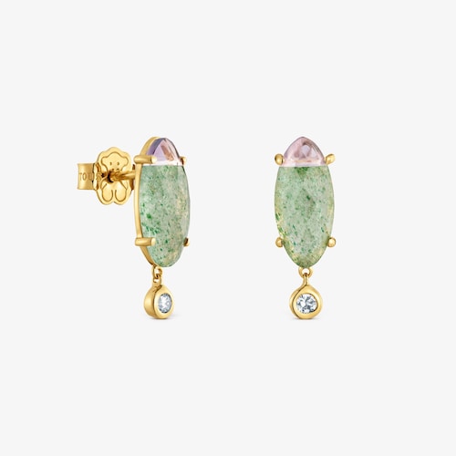 Pendientes de oro amarillo 9 kt, diamantes creados en laboratorio y gemas TOUS Beetle LGD
