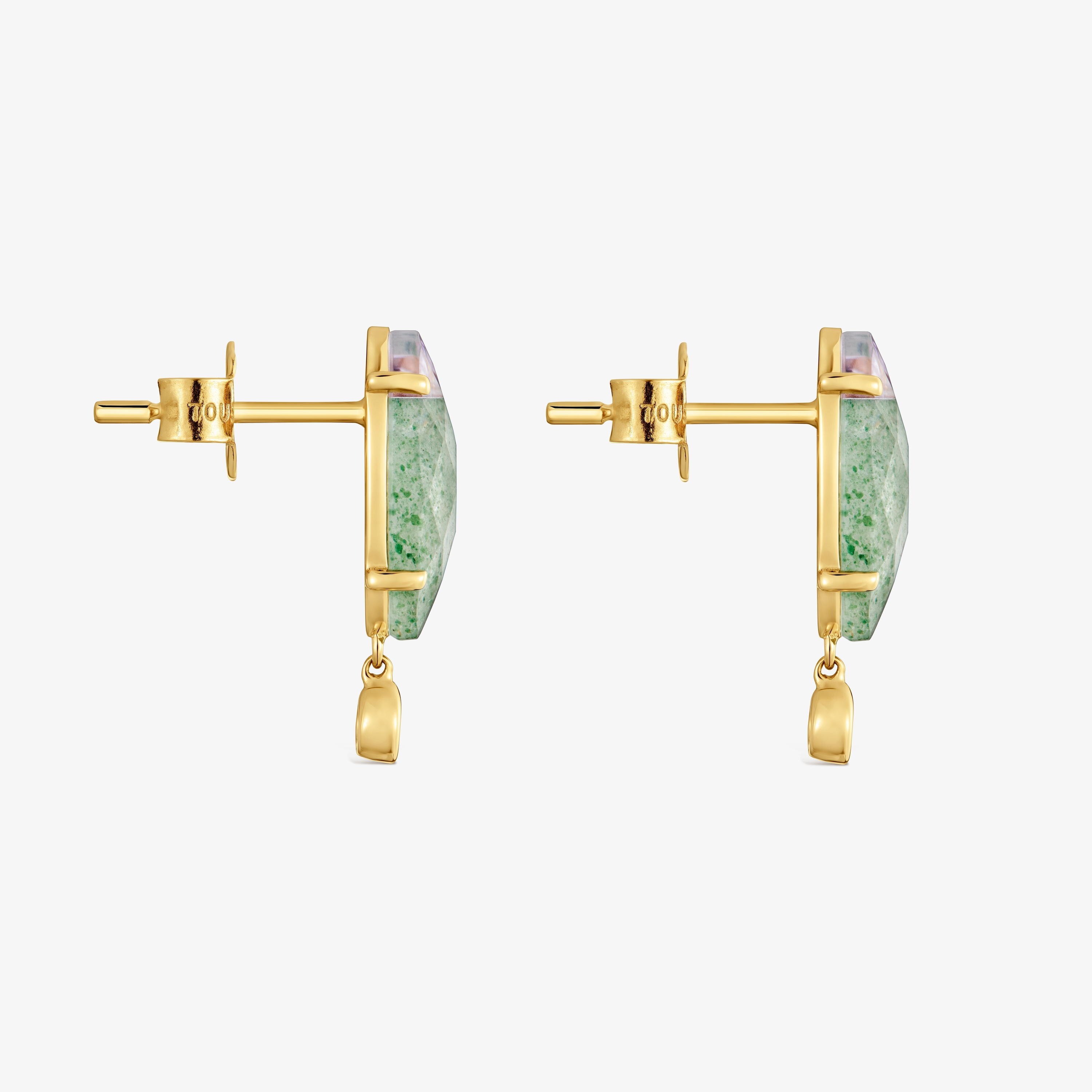 9kt yellow gold, lab-grown diamond and gemstone Earrings TOUS Beetle LGD