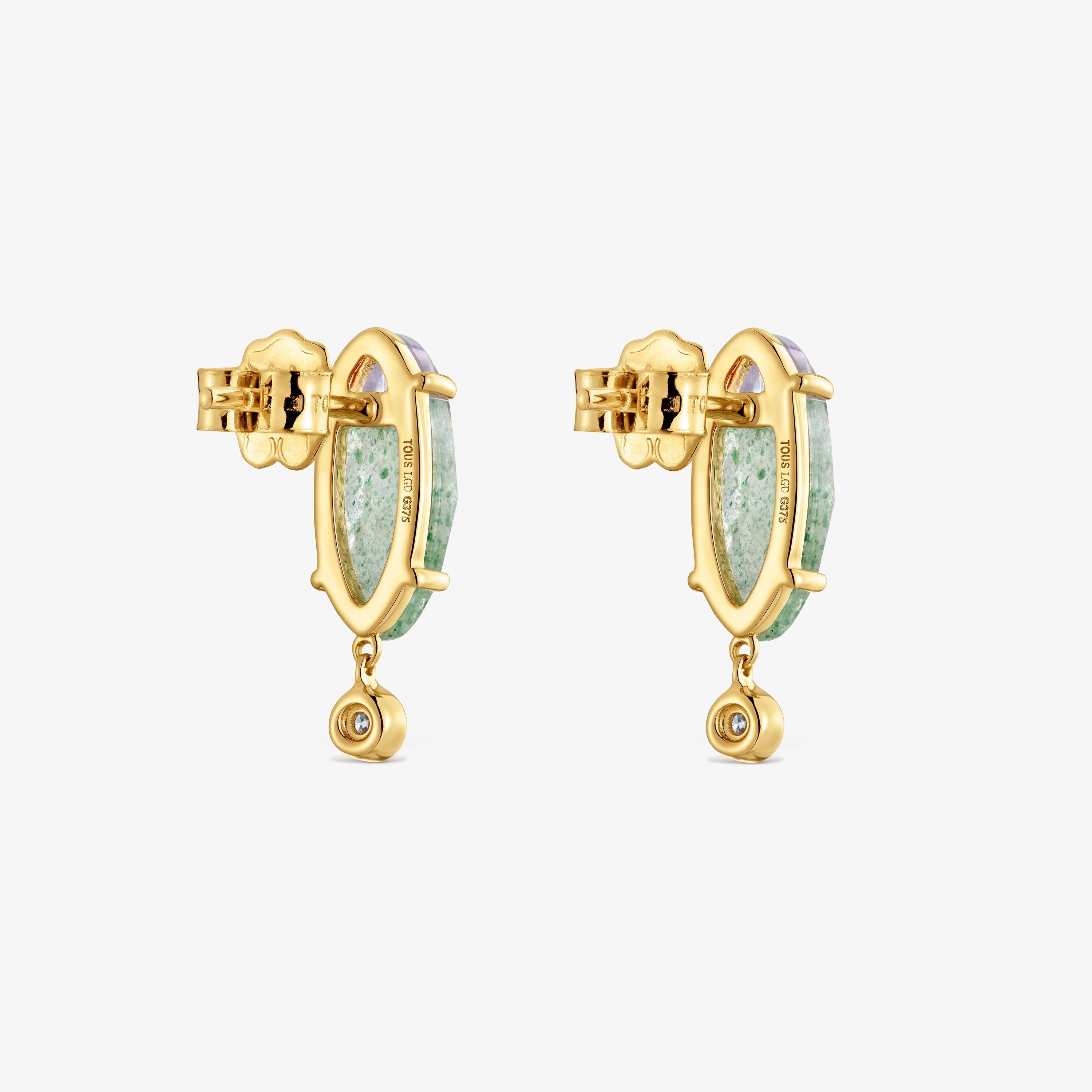 9kt yellow gold, lab-grown diamond and gemstone Earrings TOUS Beetle LGD