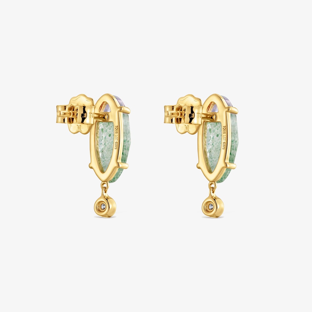 Pendientes de oro amarillo 9 kt, diamantes creados en laboratorio y gemas TOUS Beetle LGD