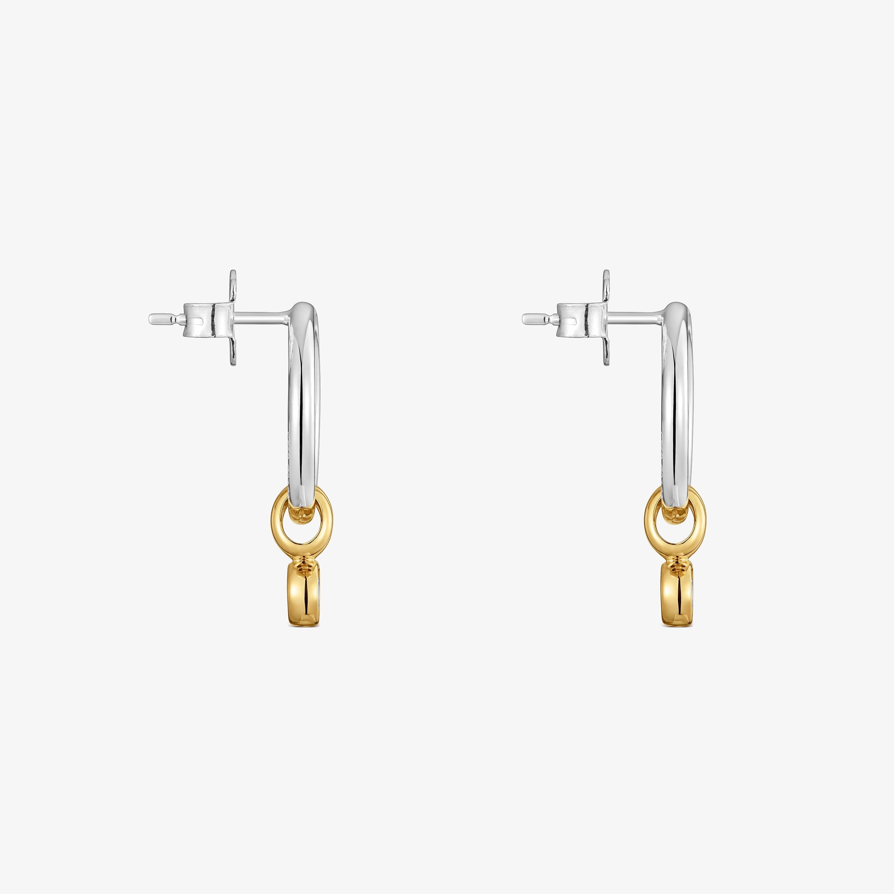 Two-tone silver Earrings with lab-grown diamonds TOUS Straight LGD