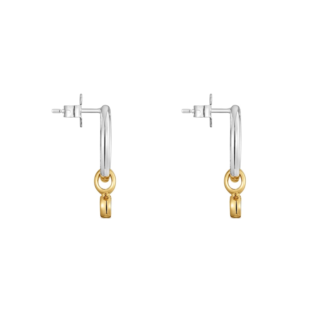 Pendientes de plata bicolor y diamantes creados en laboratorio Straight LGD