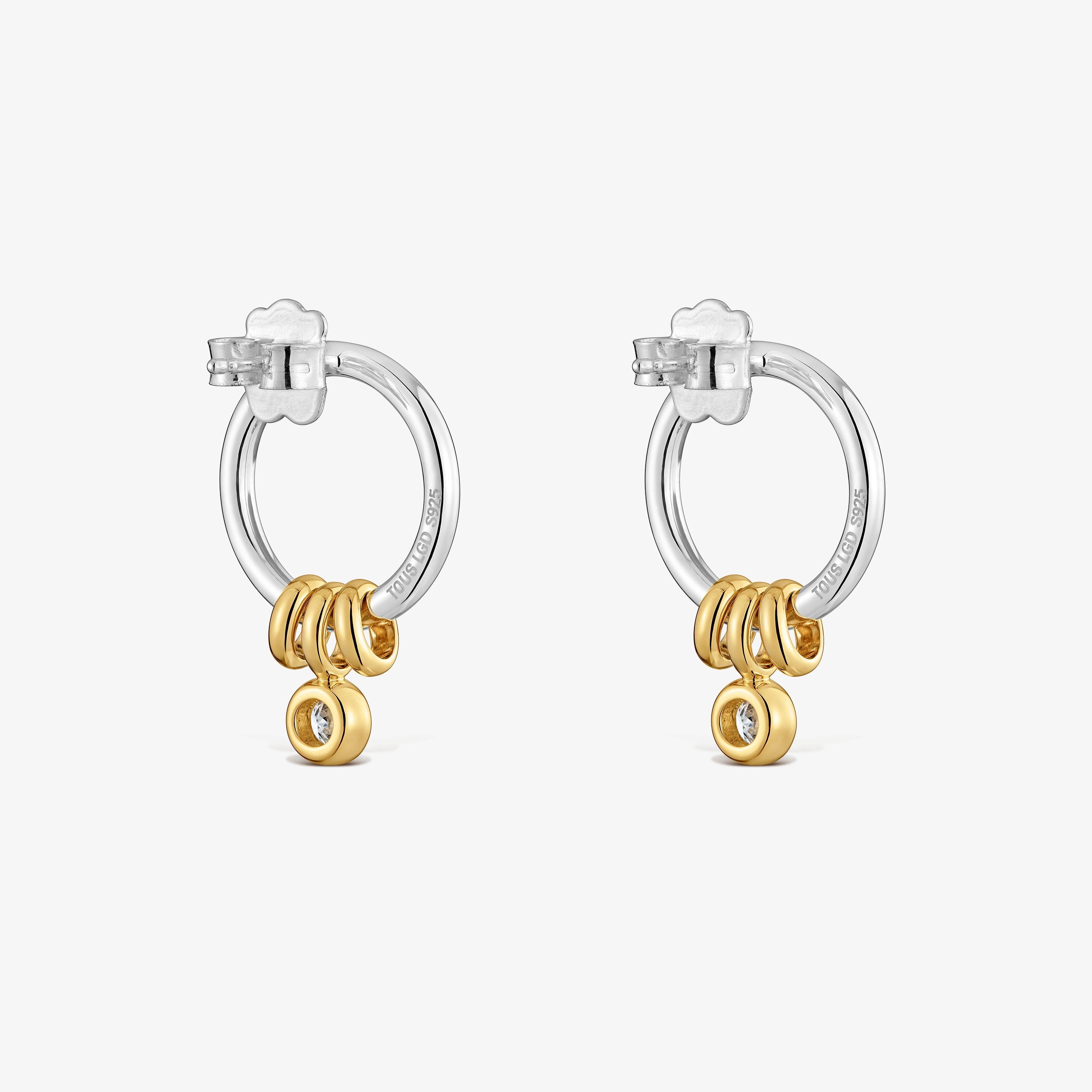 Two-tone silver Earrings with lab-grown diamonds TOUS Straight LGD