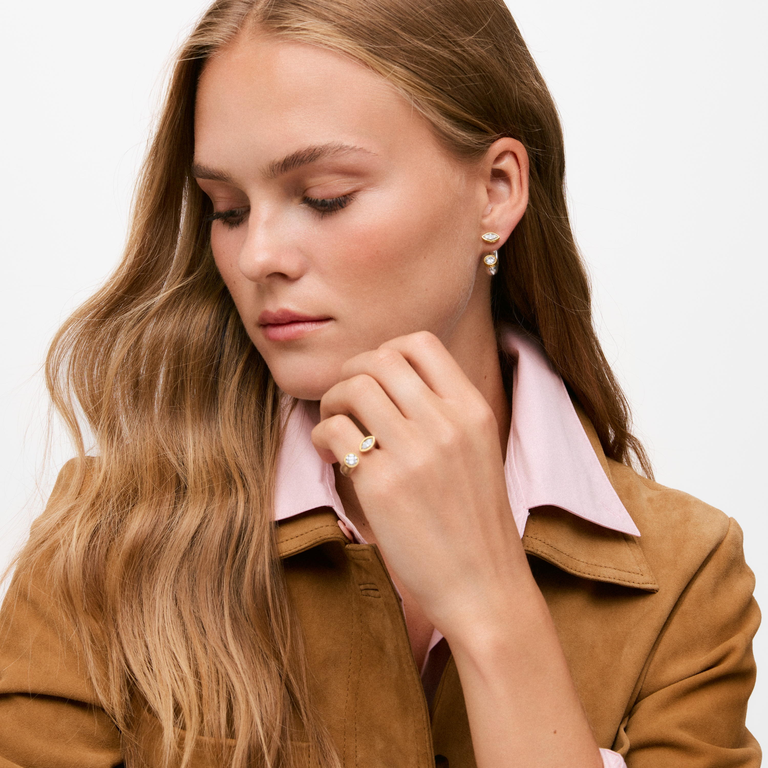 Two-tone silver Hoop earrings with lab-grown diamonds TOUS Straight LGD