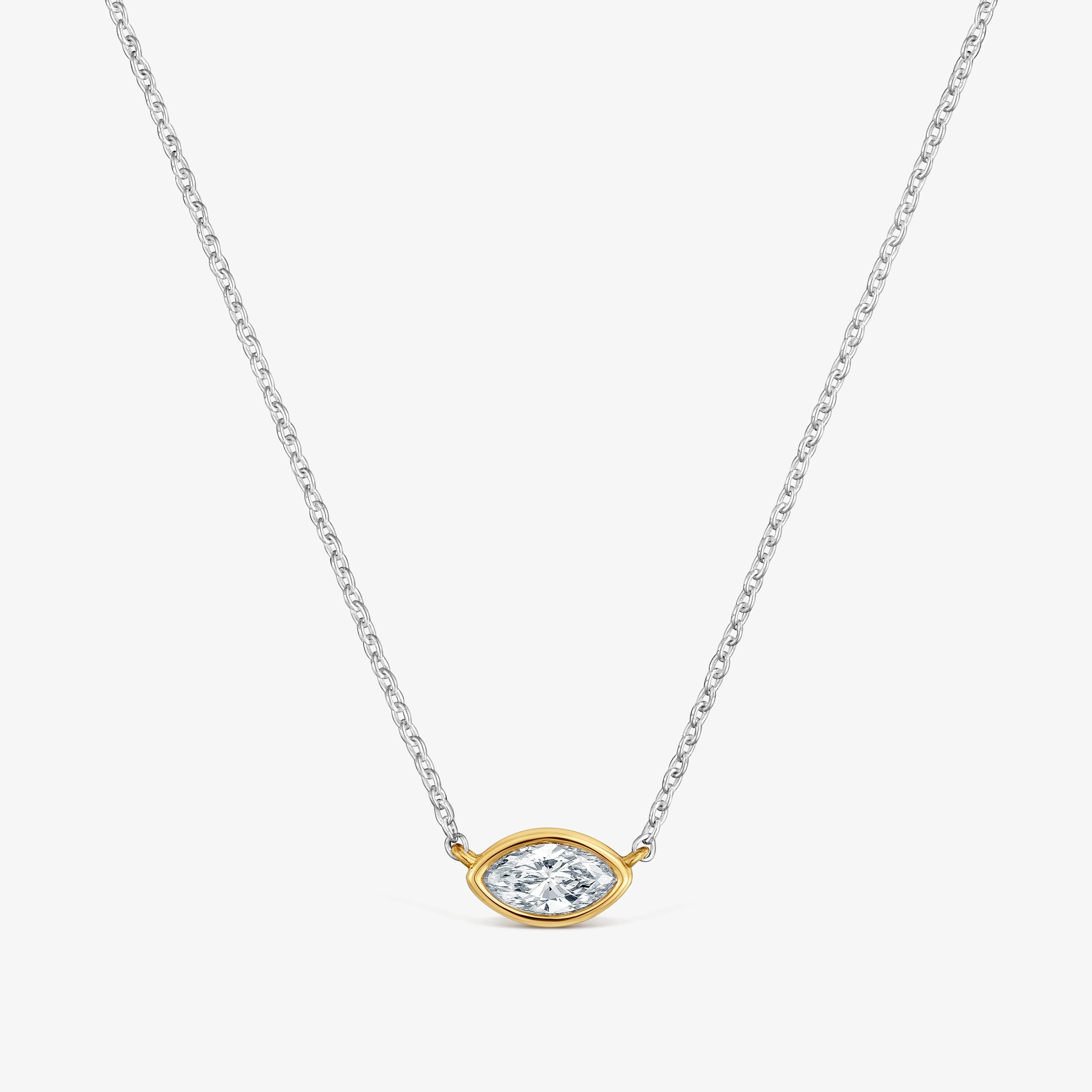 Two-tone silver Necklace with lab-grown diamonds TOUS Straight LGD