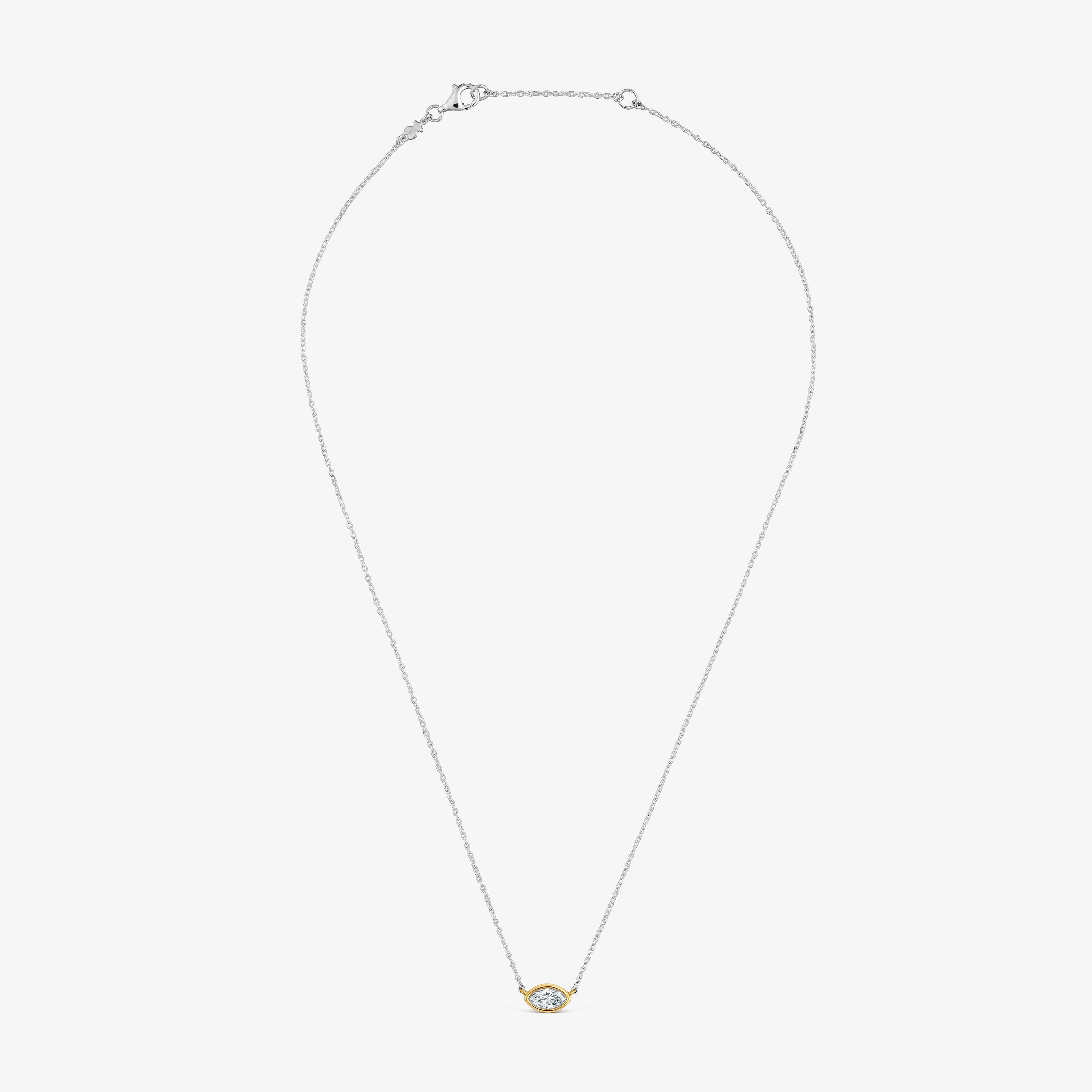 Two-tone silver Necklace with lab-grown diamonds TOUS Straight LGD
