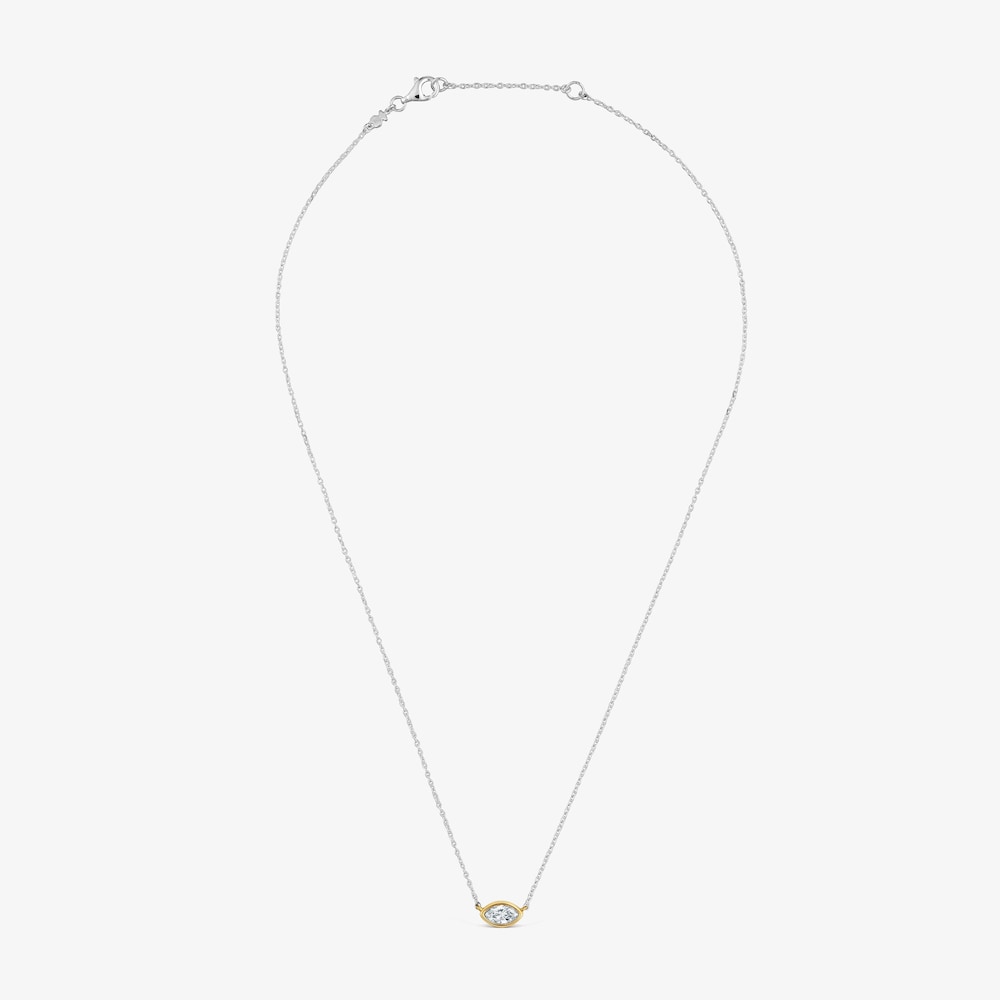 Collar de plata bicolor y diamantes creados en laboratorio Straight LGD