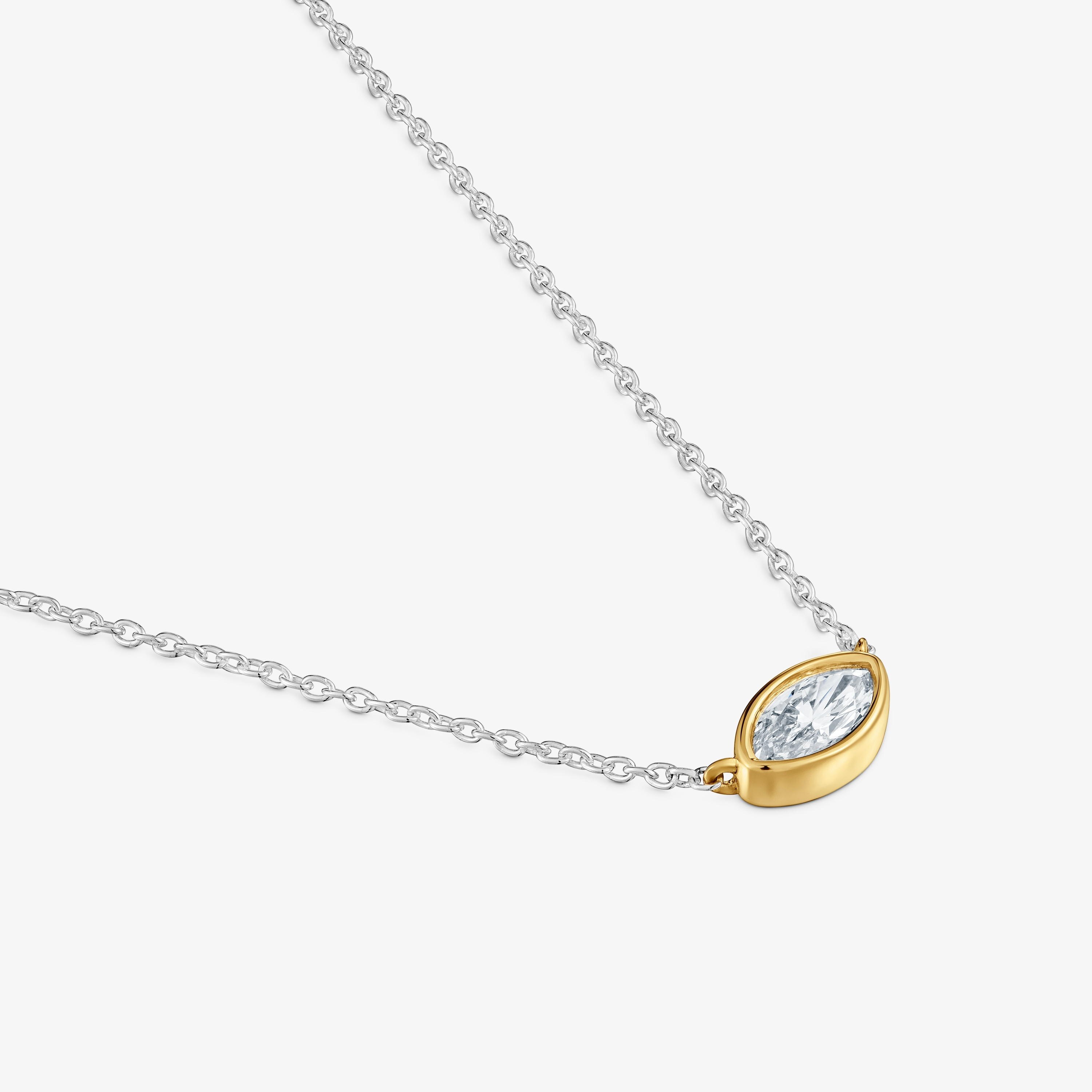 Two-tone silver Necklace with lab-grown diamonds TOUS Straight LGD