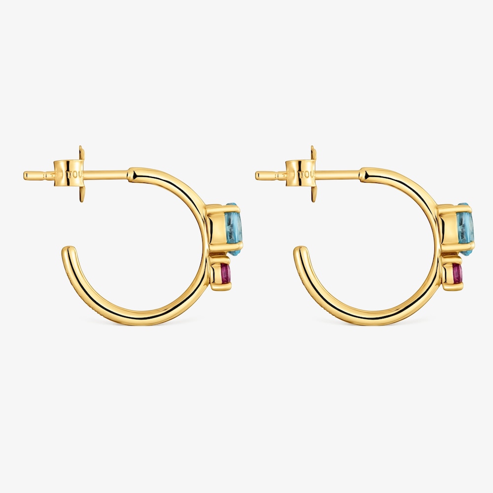 18kt gold, rhodolite and topaz Hoop earrings TOUS Ivette