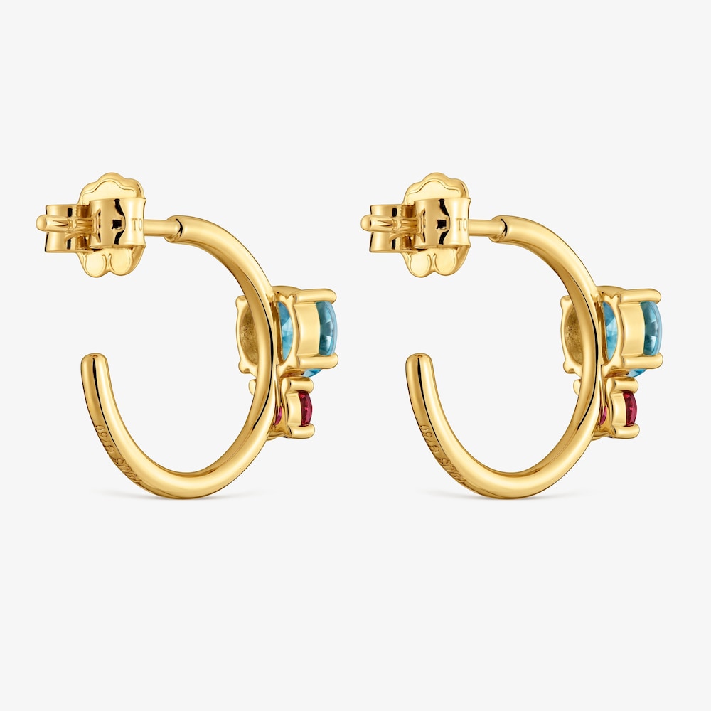 18kt gold, rhodolite and topaz Hoop earrings TOUS Ivette