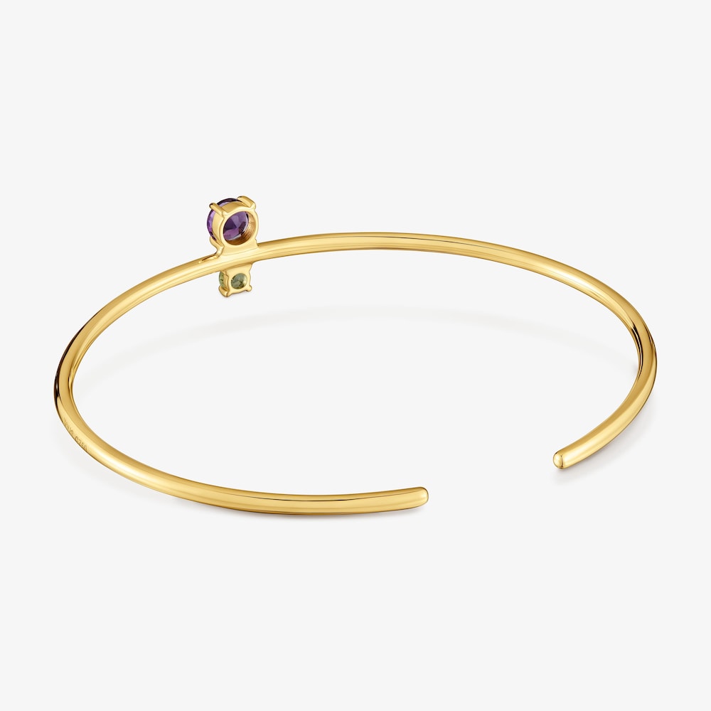 Pulsera esclava de oro 18 kt, peridoto y amatista Ivette