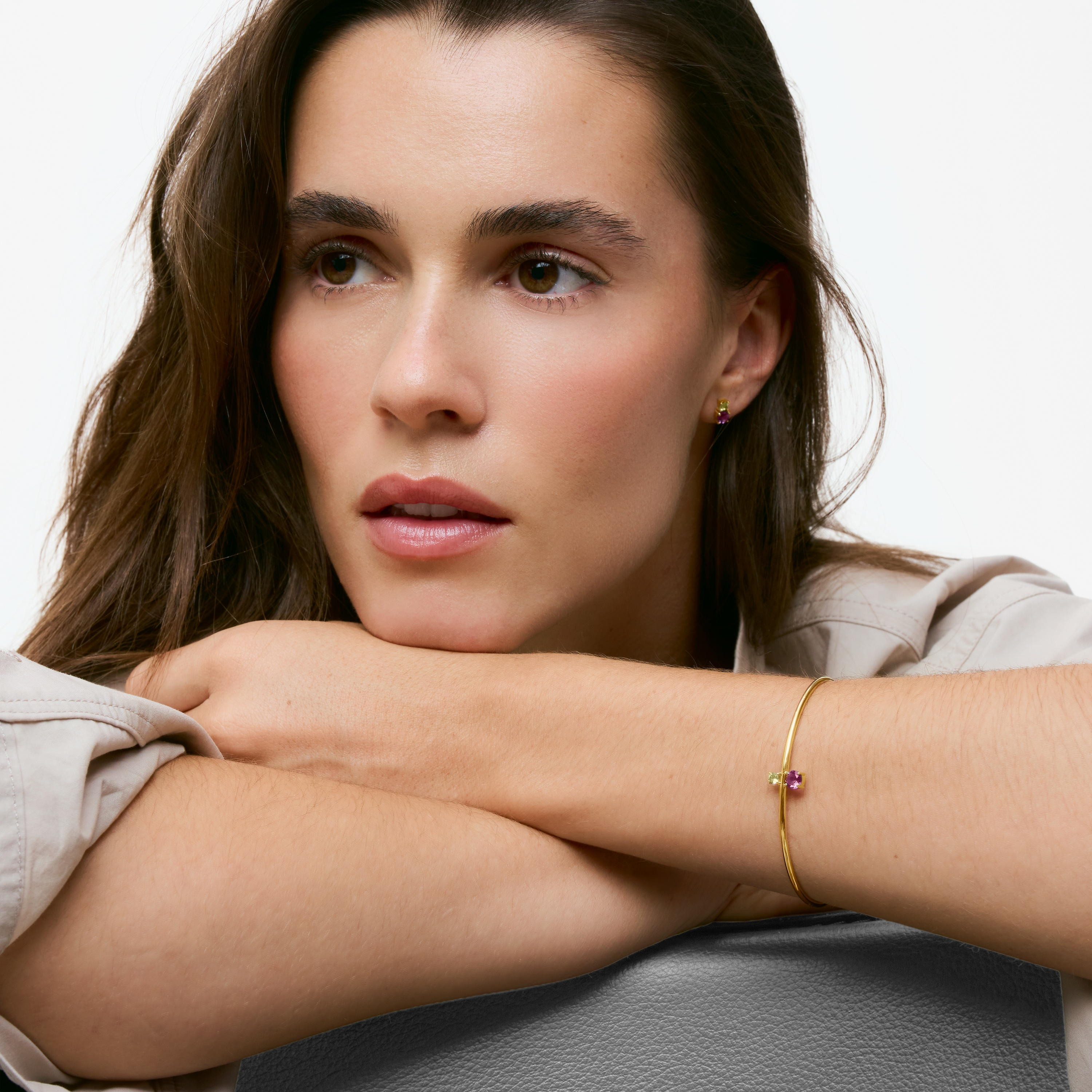 18kt gold, peridot and amethyst Bangle TOUS Ivette