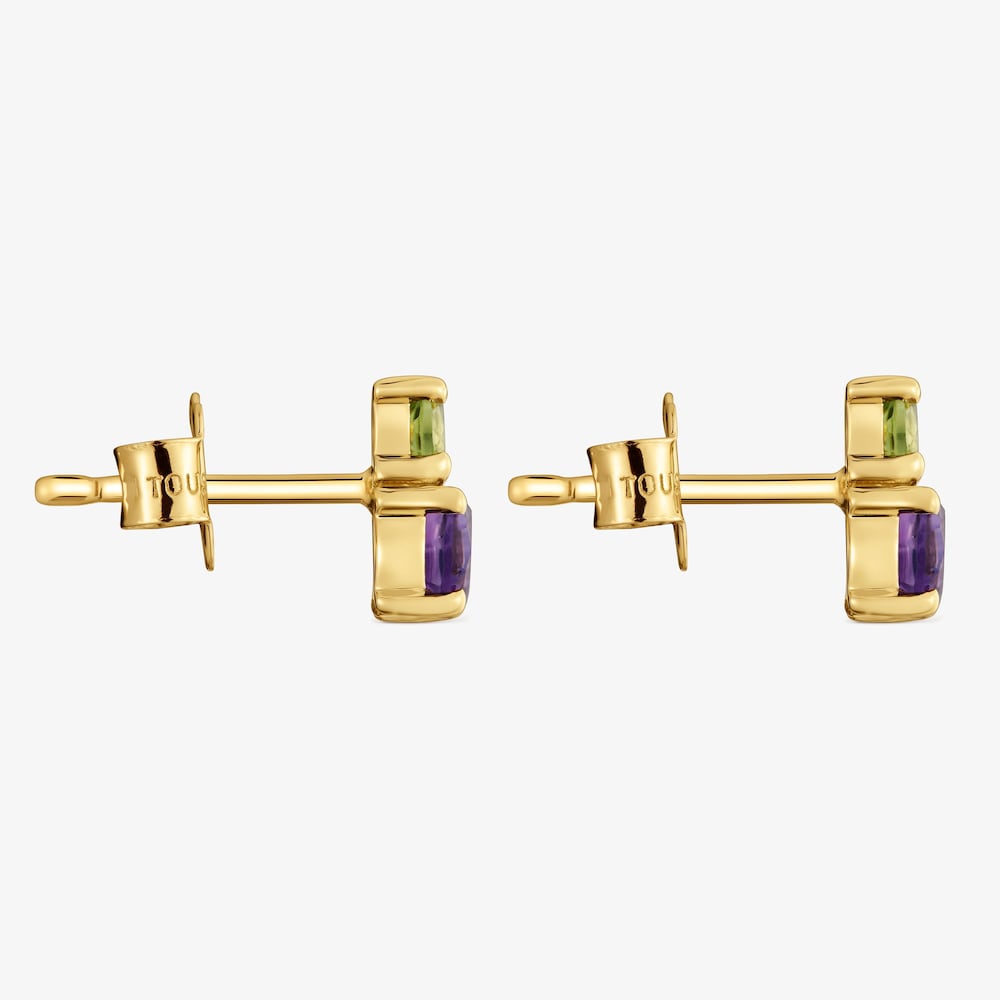 18kt gold, peridot and amethyst Earrings TOUS Ivette