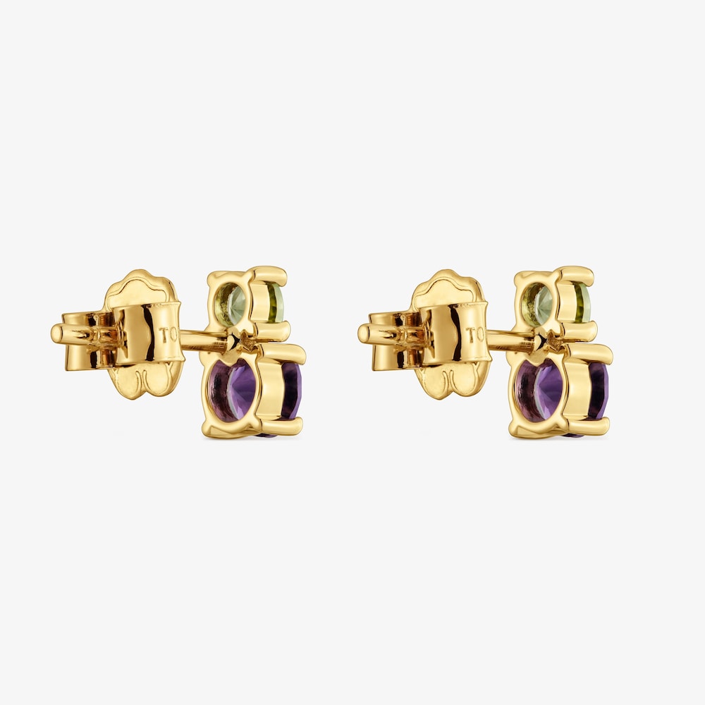 18kt gold, peridot and amethyst Earrings TOUS Ivette