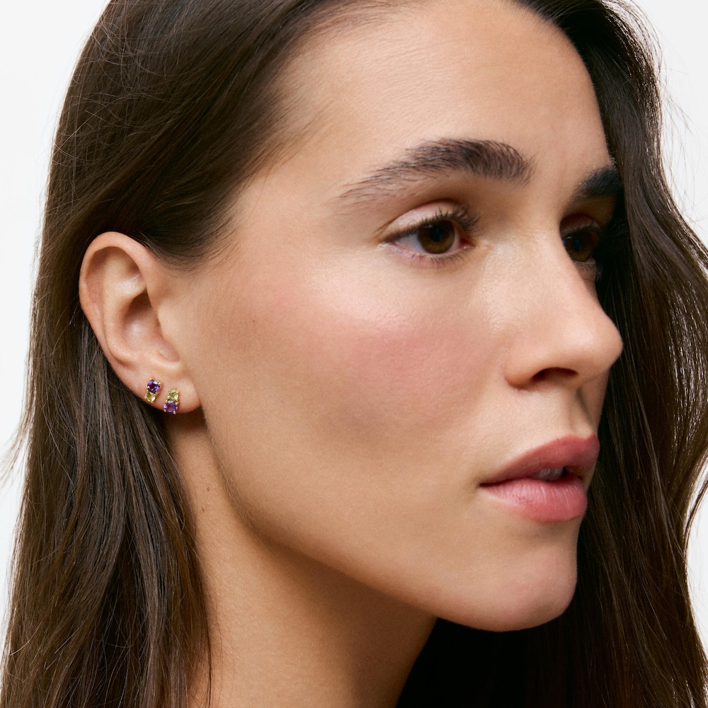 18kt gold, peridot and amethyst Earrings TOUS Ivette