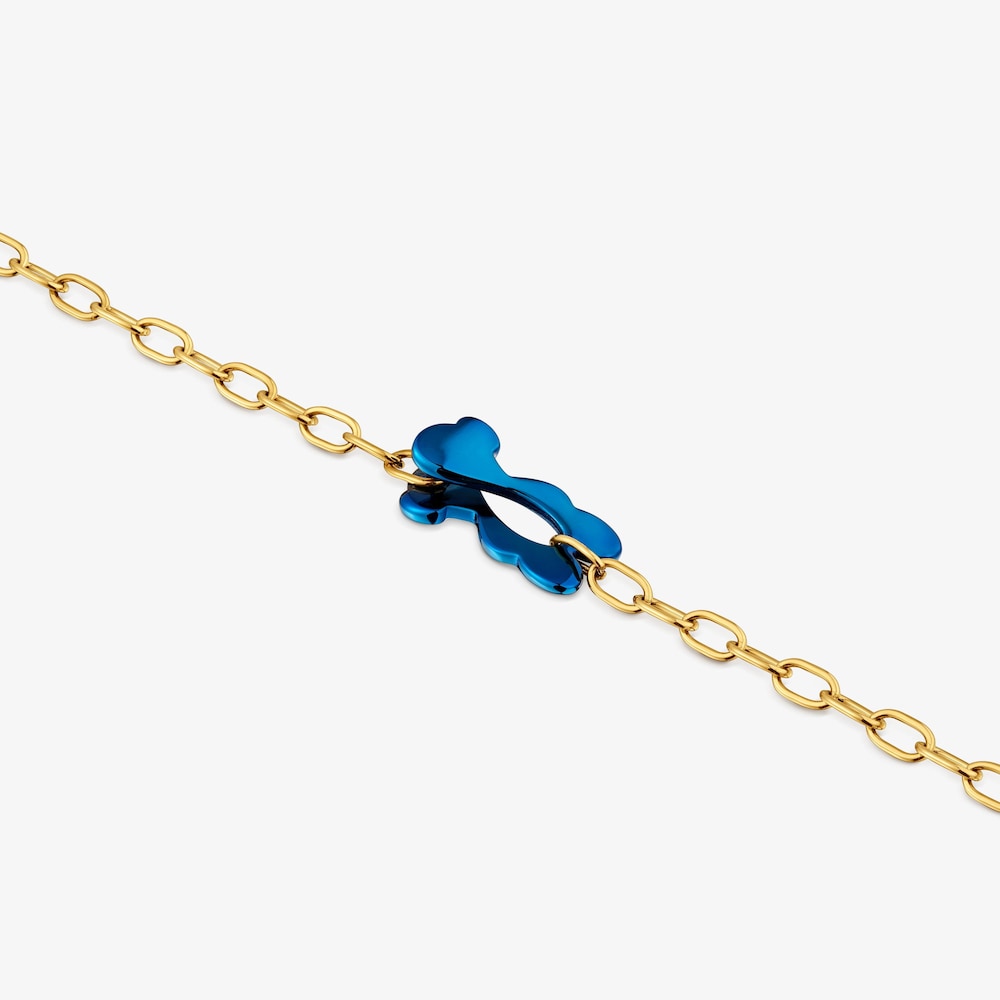 Pulsera oso azul y acero dorado TOUS Strain
