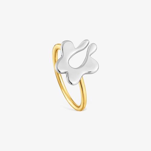 Anillo flor en acero bicolor TOUS Strain